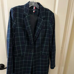 Tommy Hilfiger Plaid Longline Blazer – Size 12